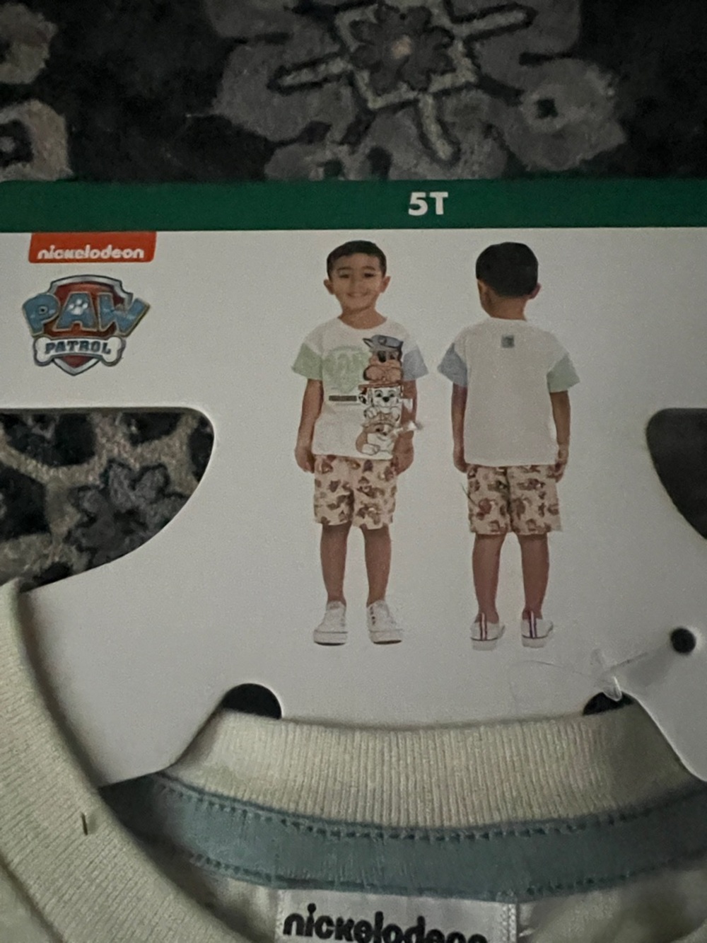 Nickelodeon Paw Patrol Tee & Camo Shorts Set - Light Green & Beige